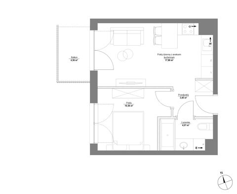 Plan 2 pok. 36m²