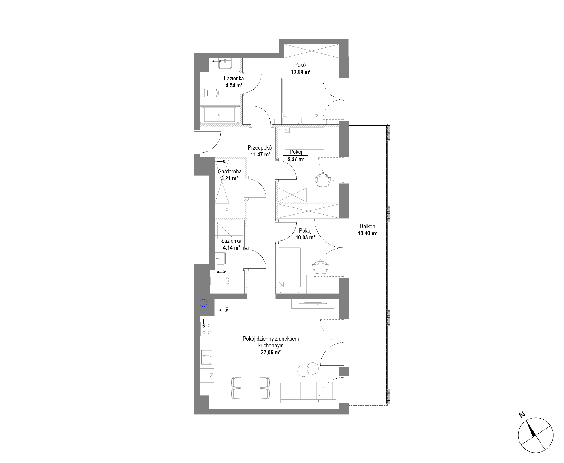 Plan 4 pok. 82m²