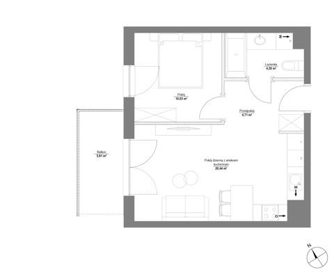 Plan 2 pok. 39m²
