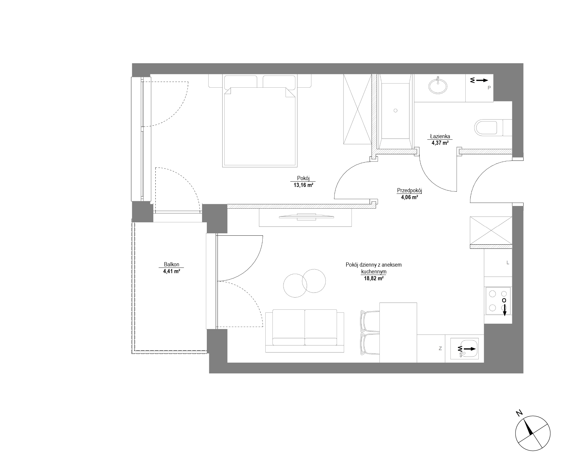 Plan 2 pok. 40m²