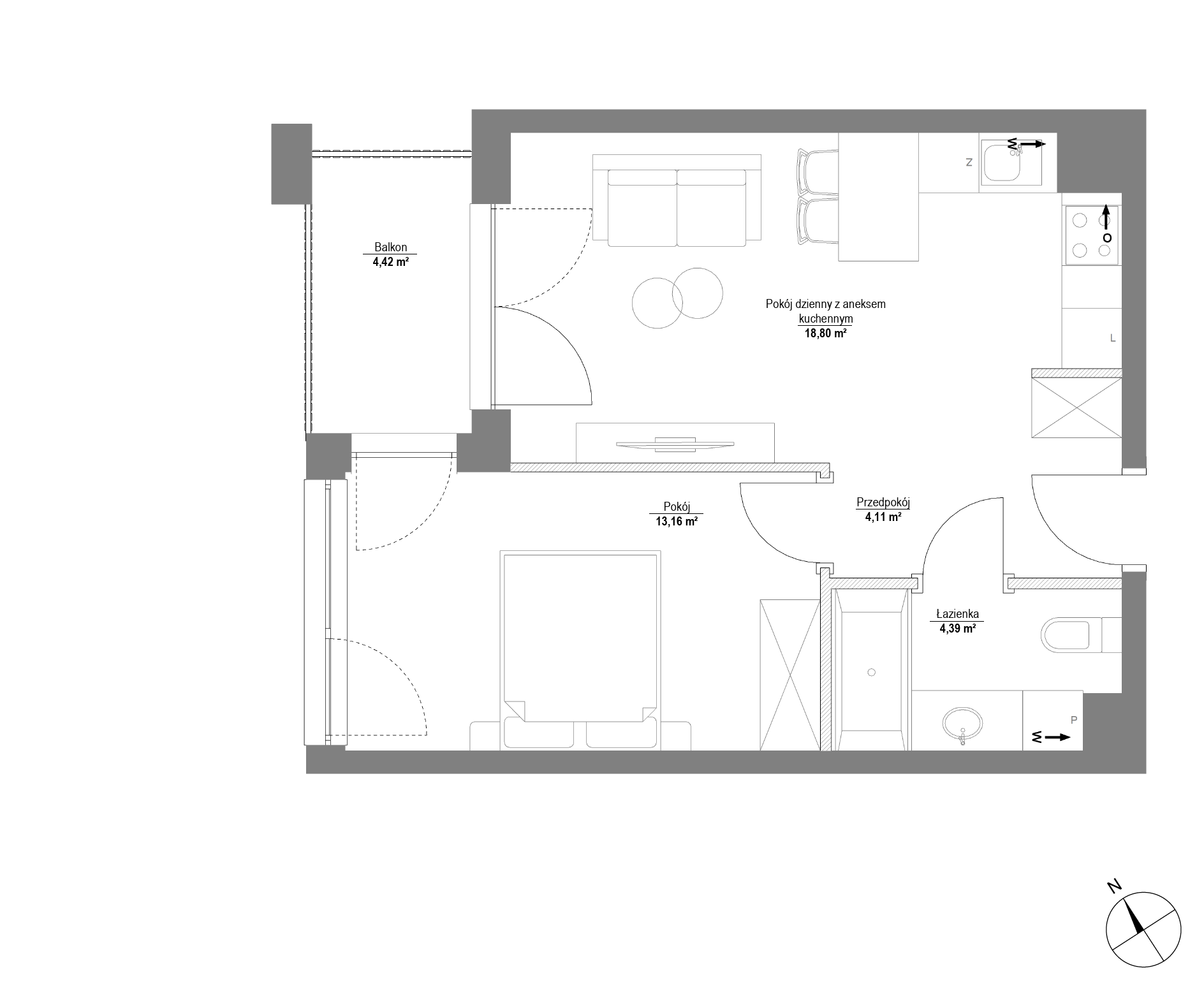 Plan 2 pok. 40m²