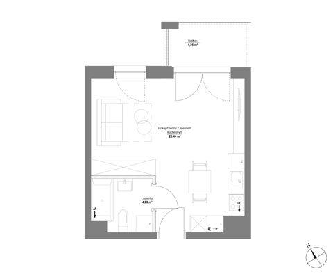 Plan 1 pok. 29m²