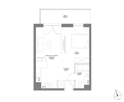 Plan 1 pok. 40m²
