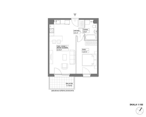 Plan 2 pok. 44m²