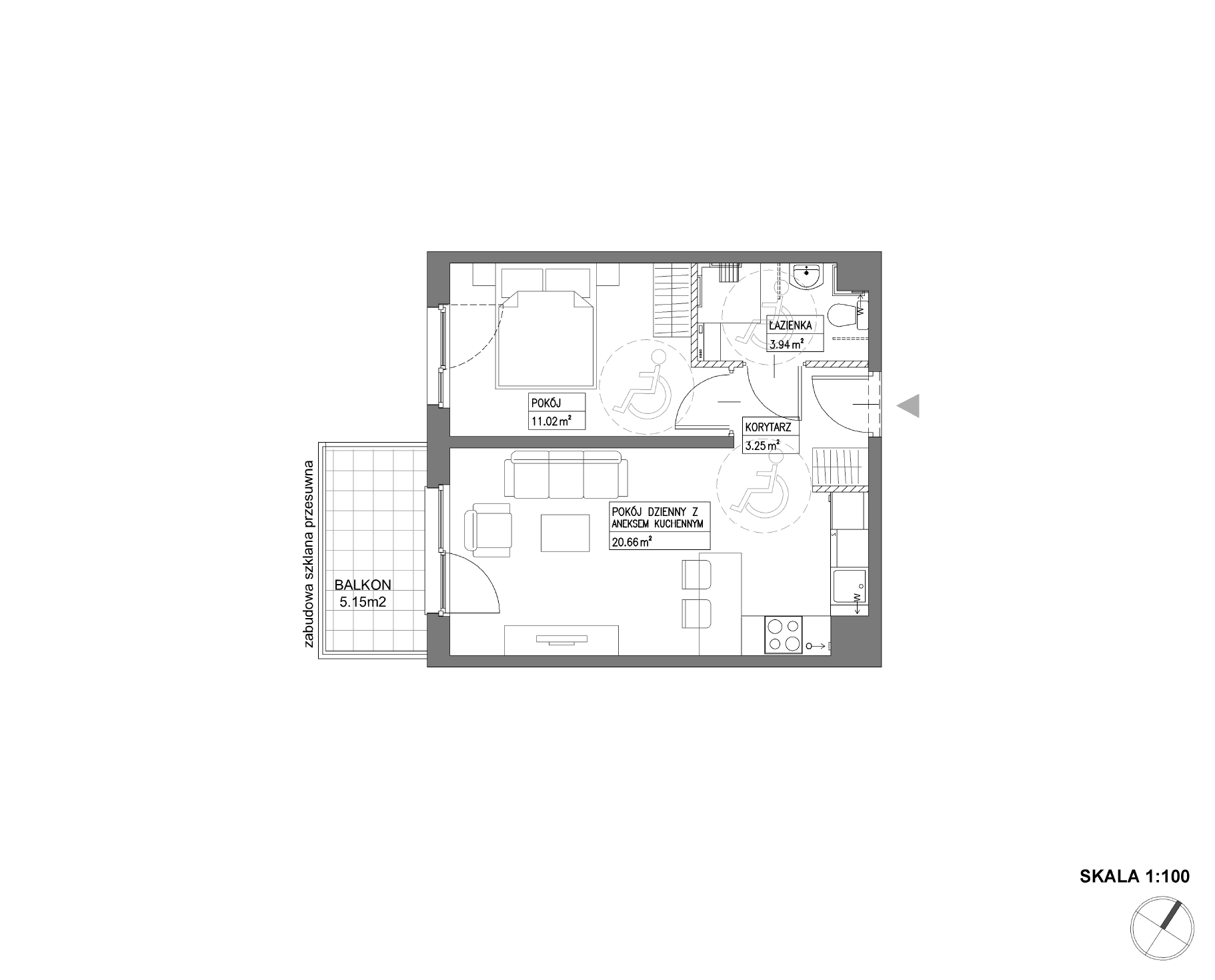 Plan 2 pok. 39m²