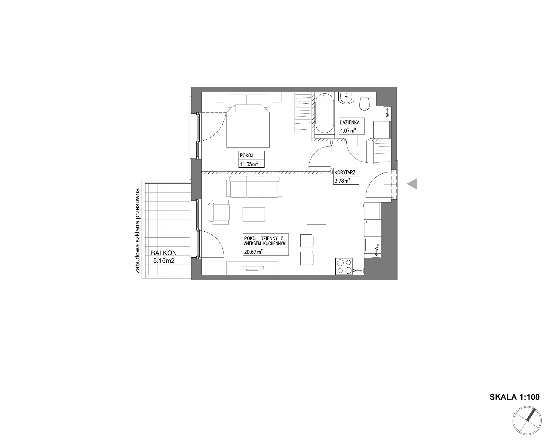 Plan 2 pok. 40m²