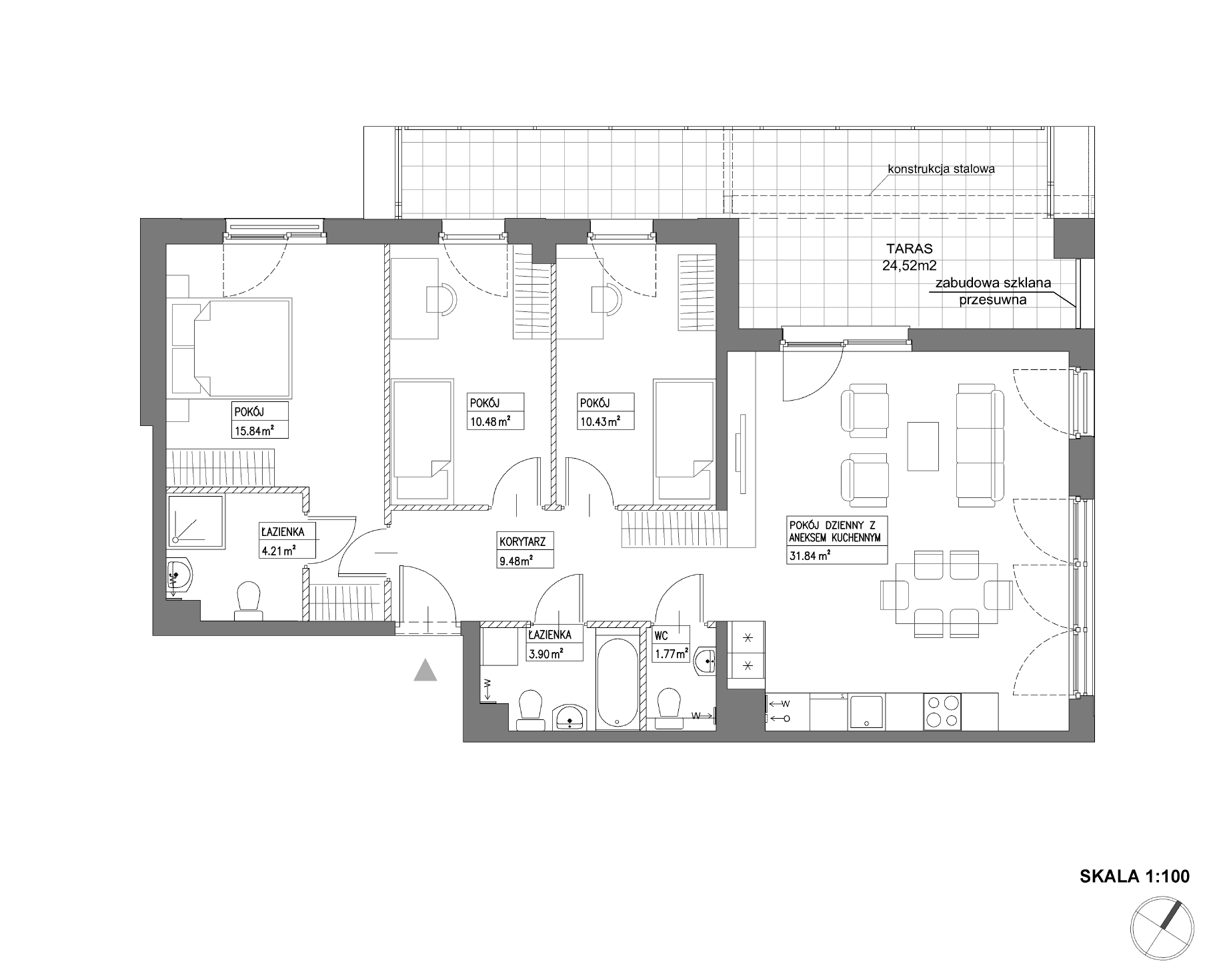 Plan 4 pok. 88m²