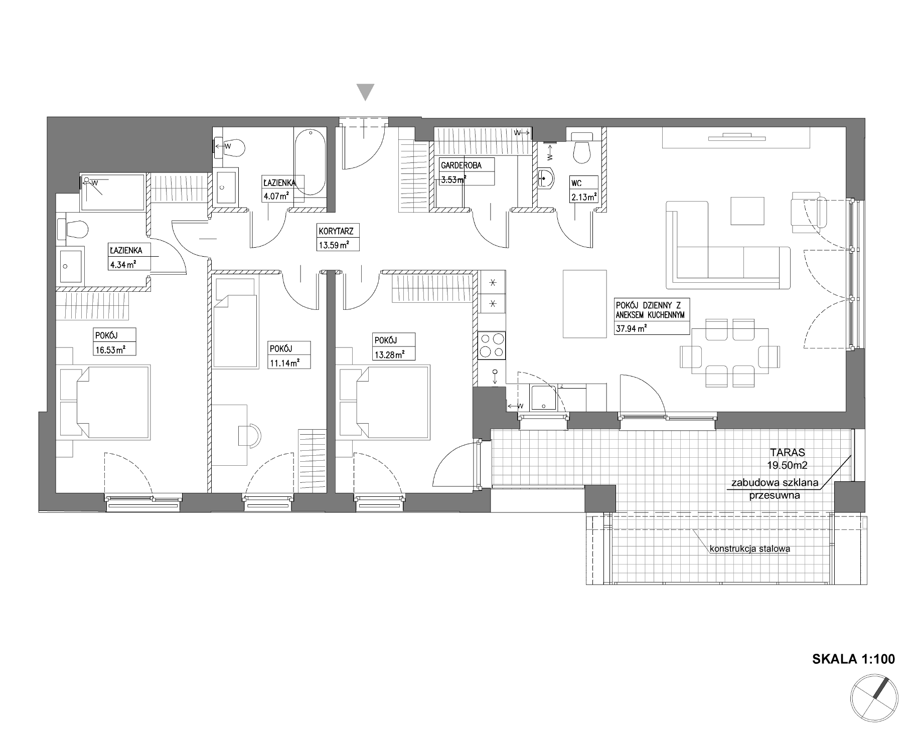 Plan 4 pok. 107m²