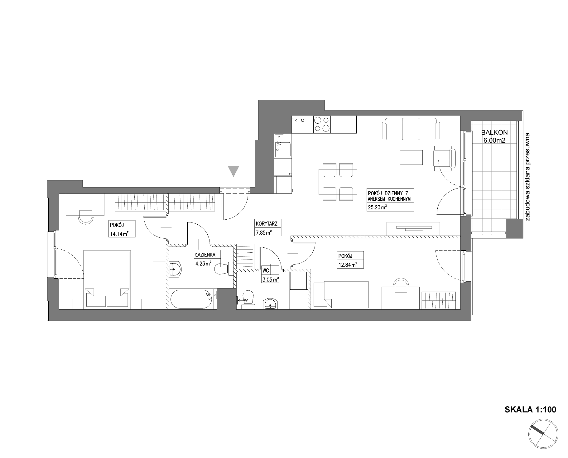 Plan 3 pok. 67m²
