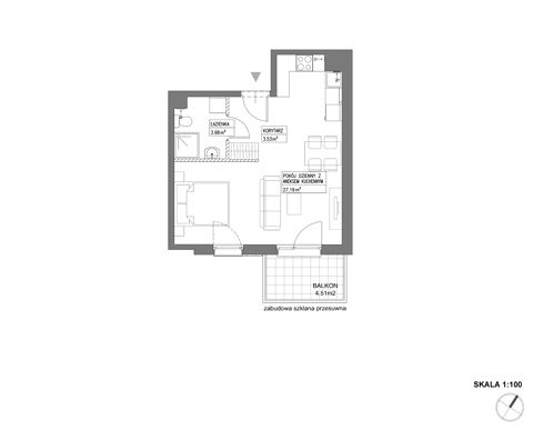 Plan 1 pok. 35m²