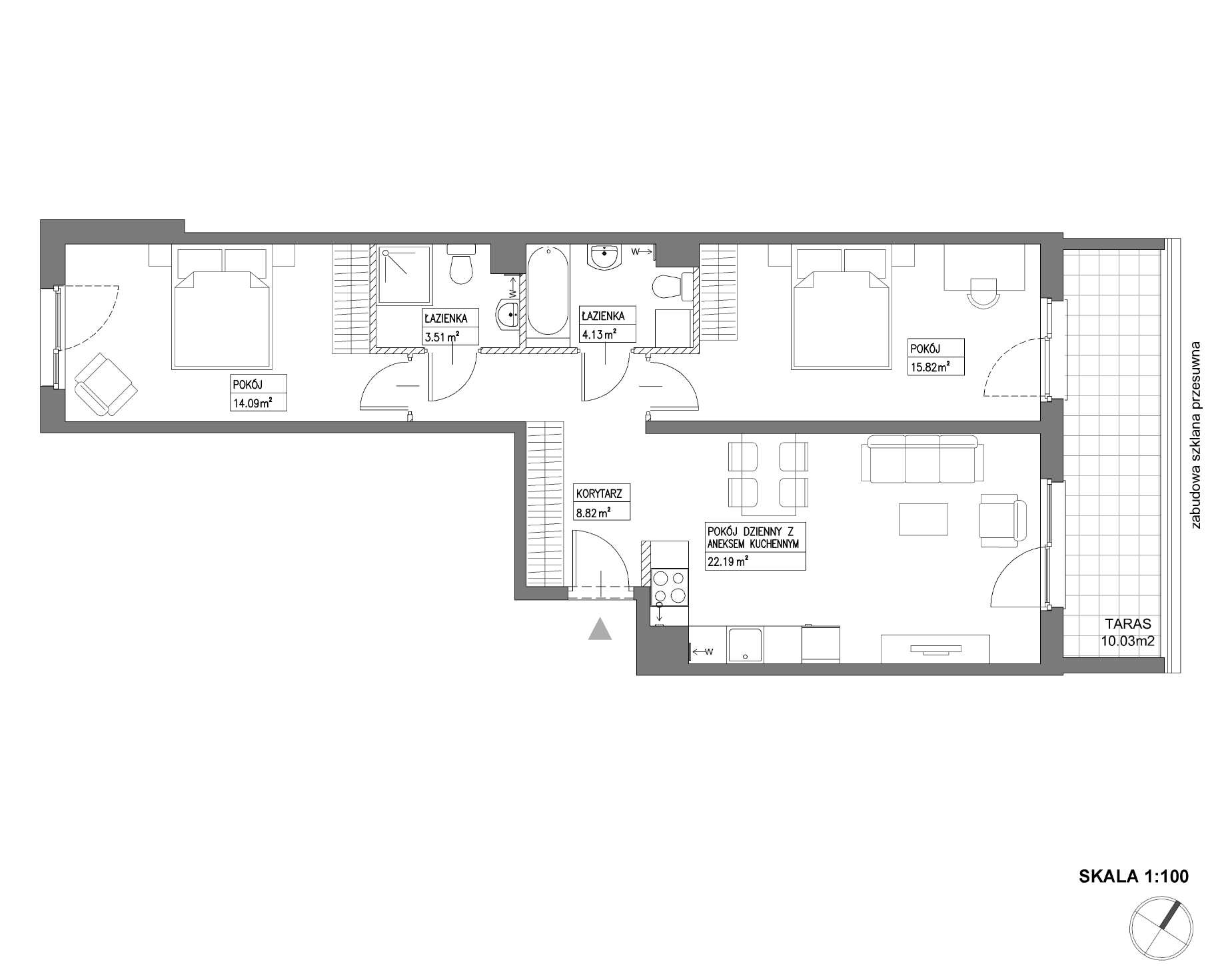 Plan 3 pok. 69m²
