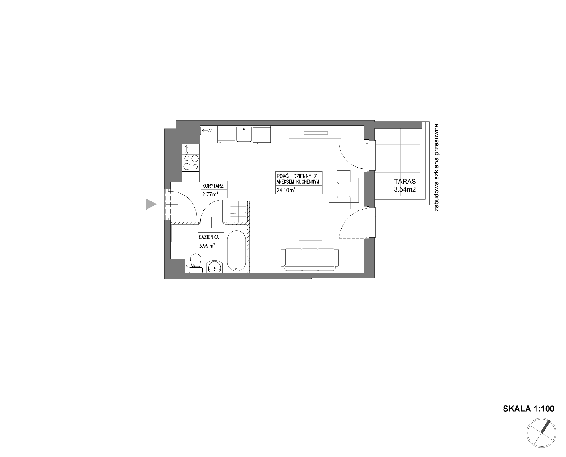 Plan 1 pok. 31m²
