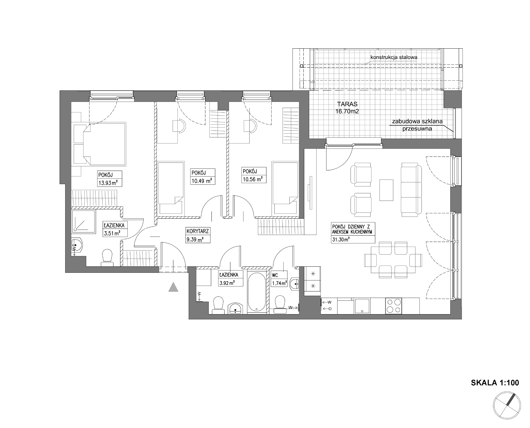Plan 4 pok. 85m²