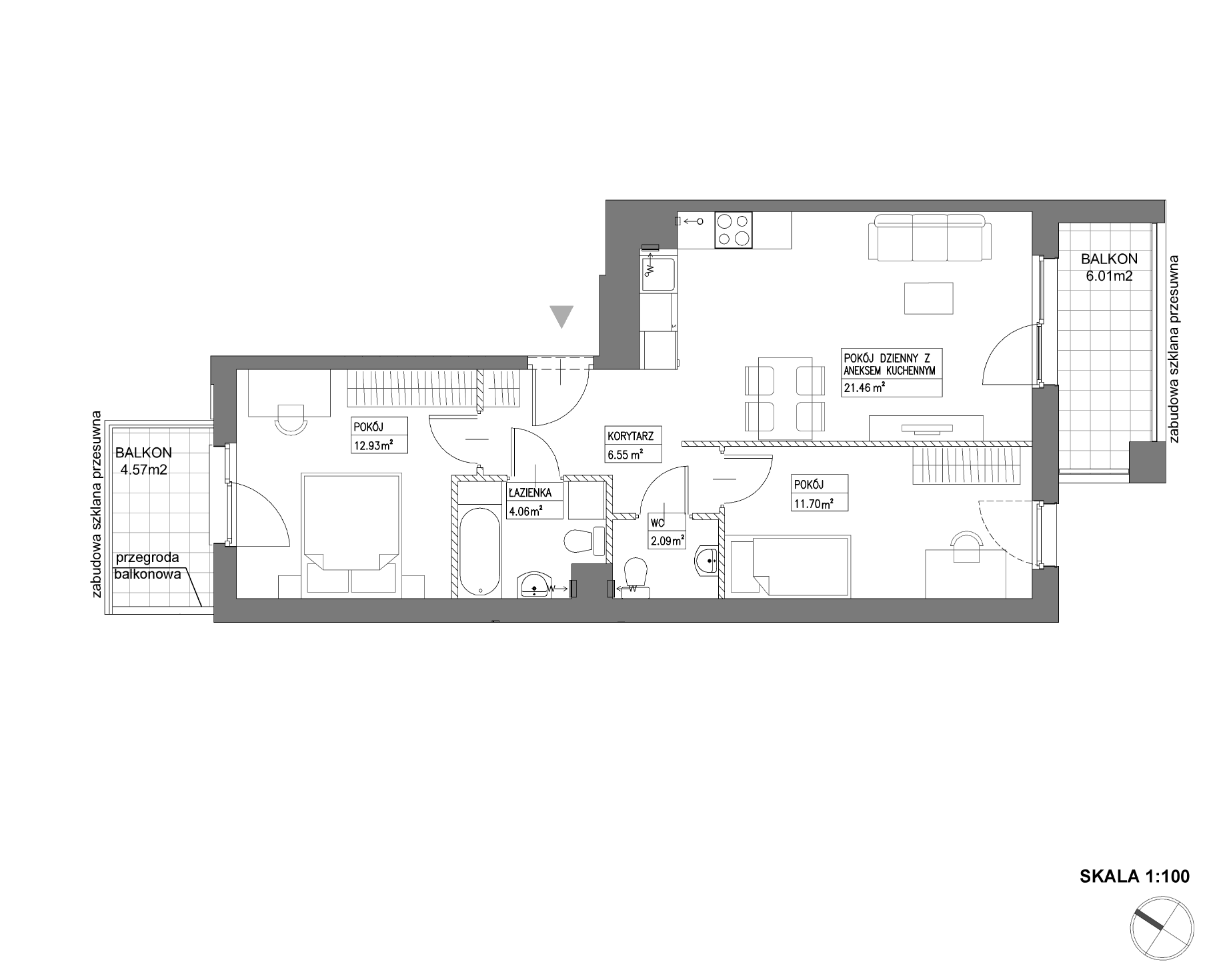 Plan 3 pok. 59m²