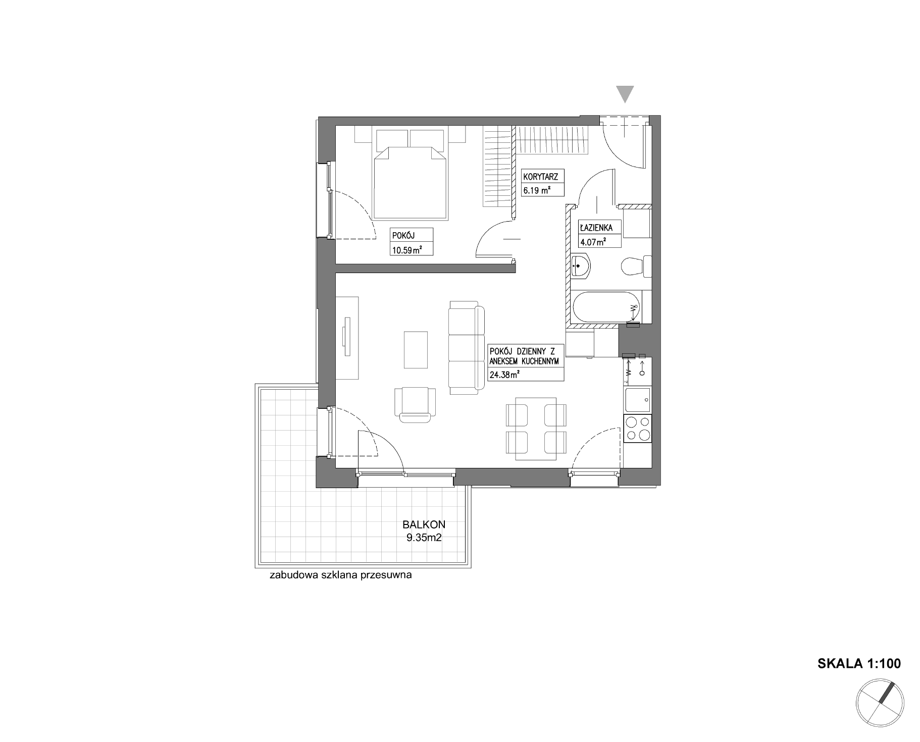 Plan 2 pok. 45m²