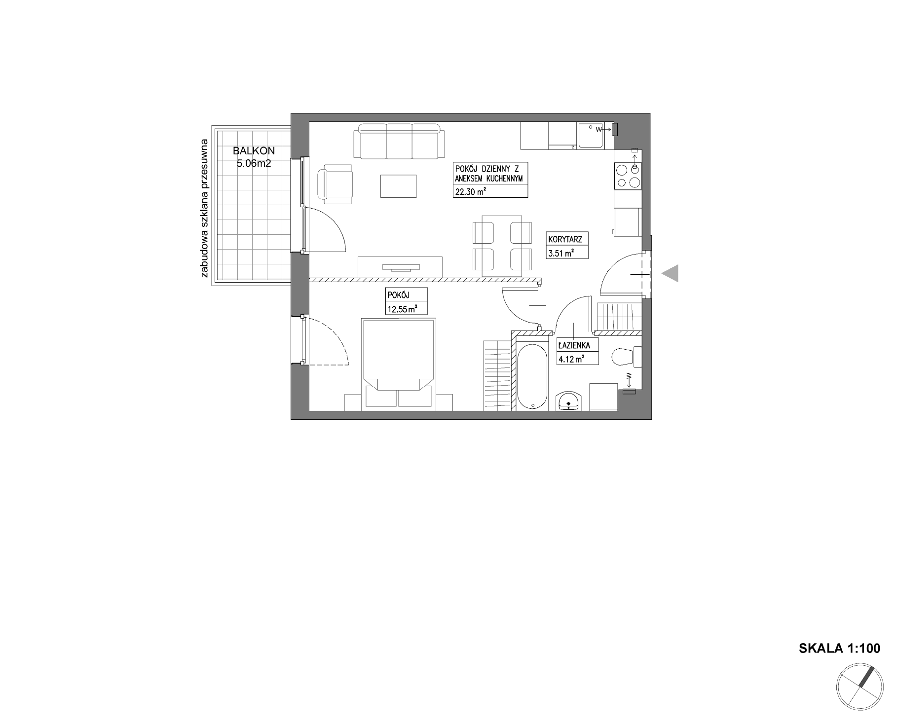 Plan 2 pok. 42m²