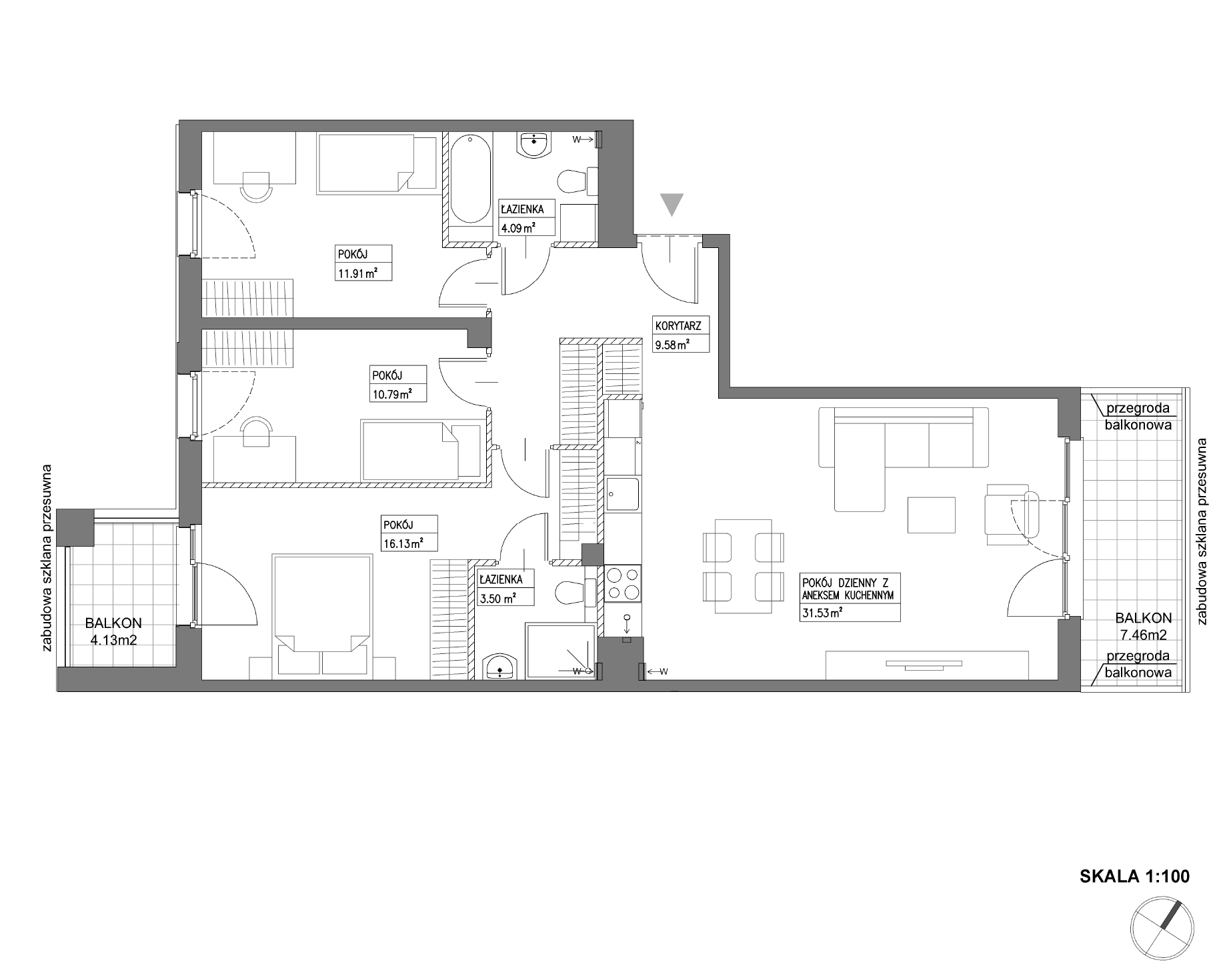 Plan 4 pok. 88m²