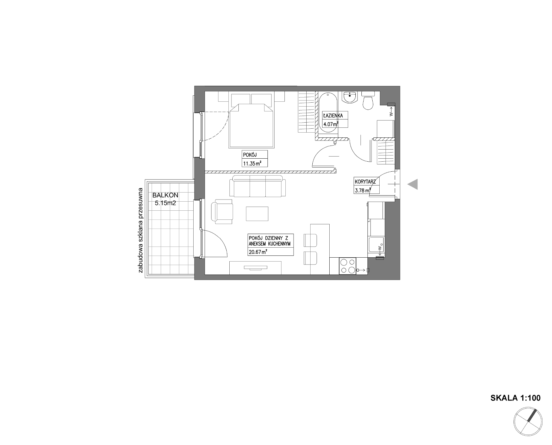 Plan 2 pok. 40m²