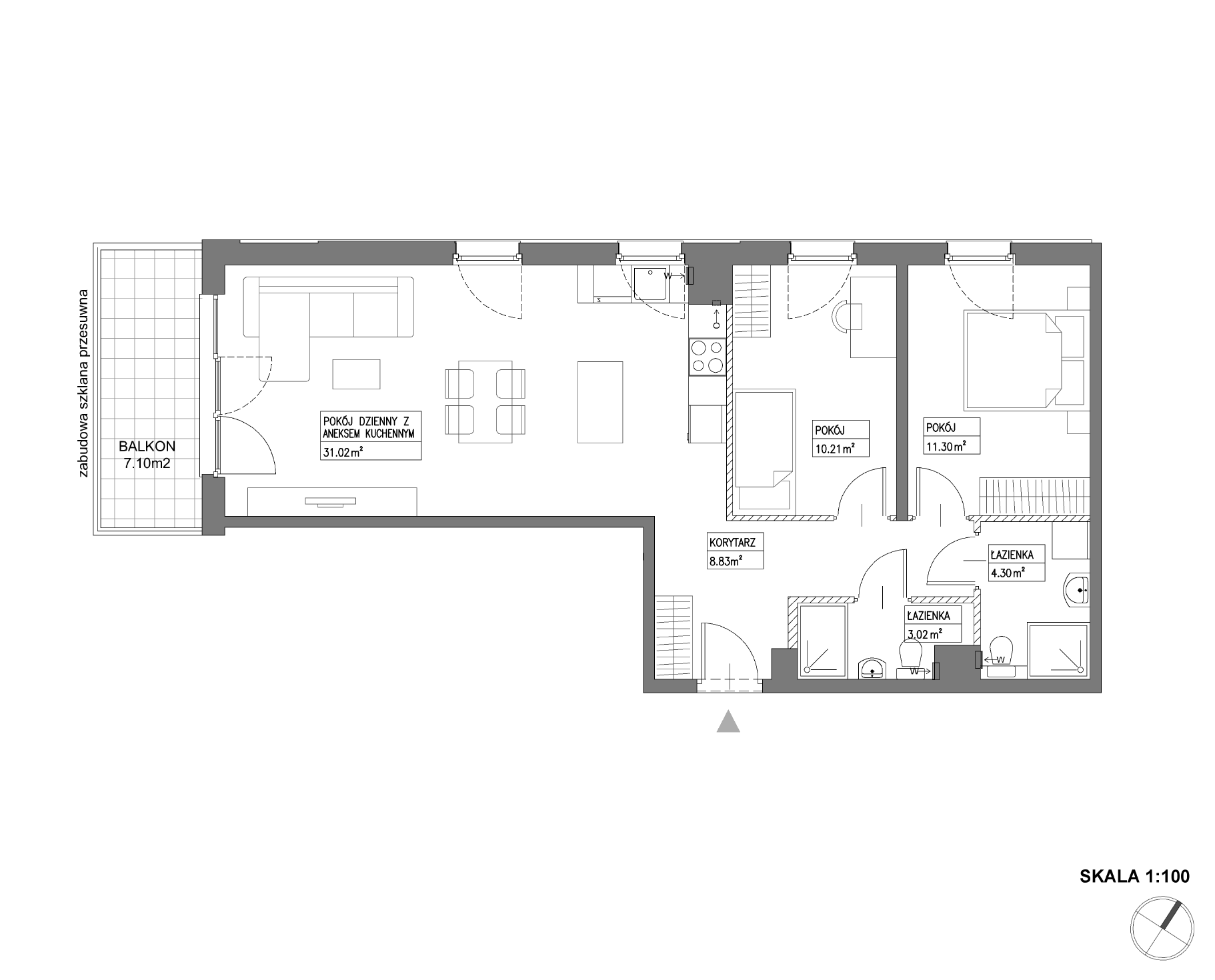 Plan 3 pok. 69m²