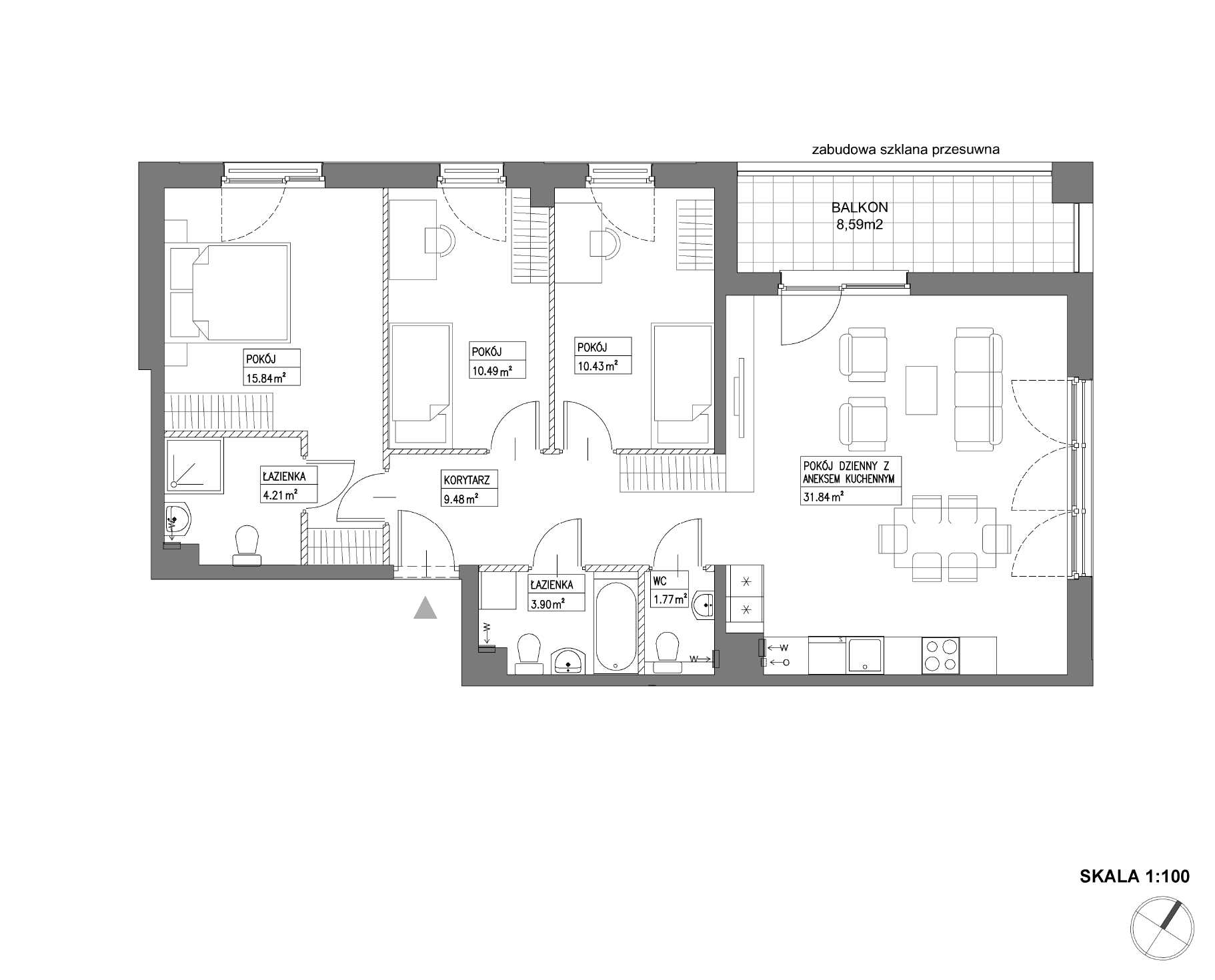 Plan 4 pok. 88m²