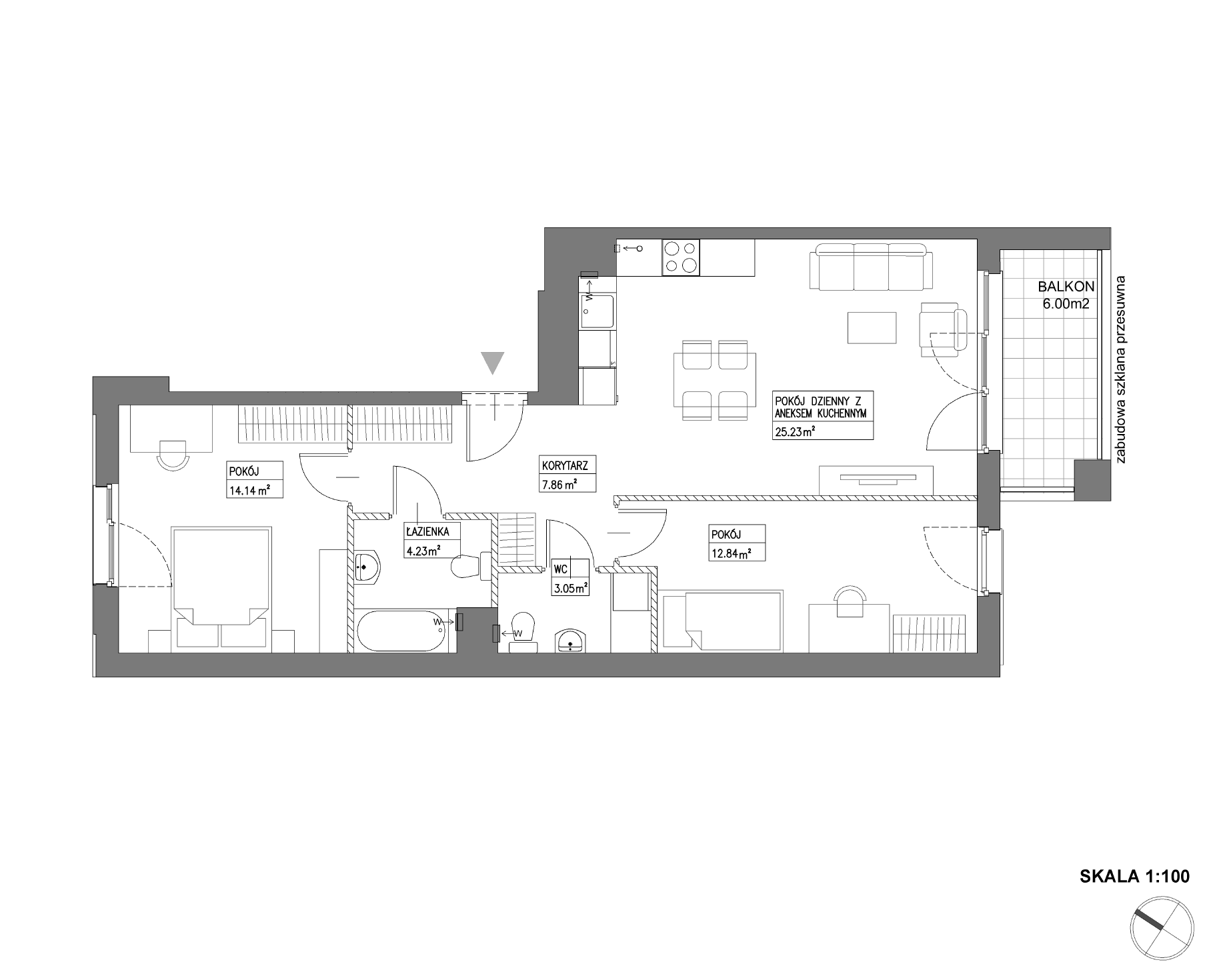 Plan 3 pok. 67m²