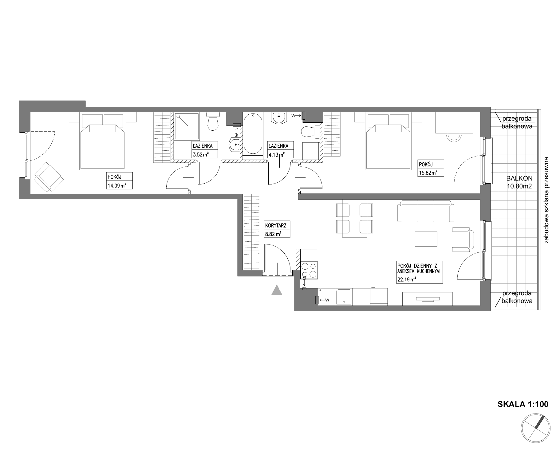 Plan 3 pok. 69m²