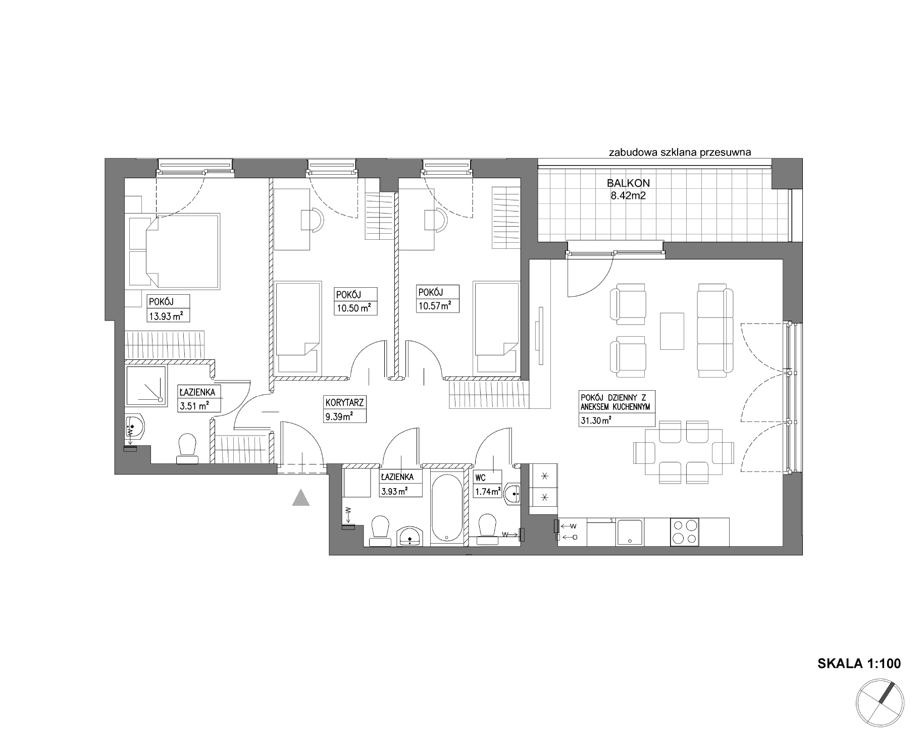 Plan 4 pok. 85m²