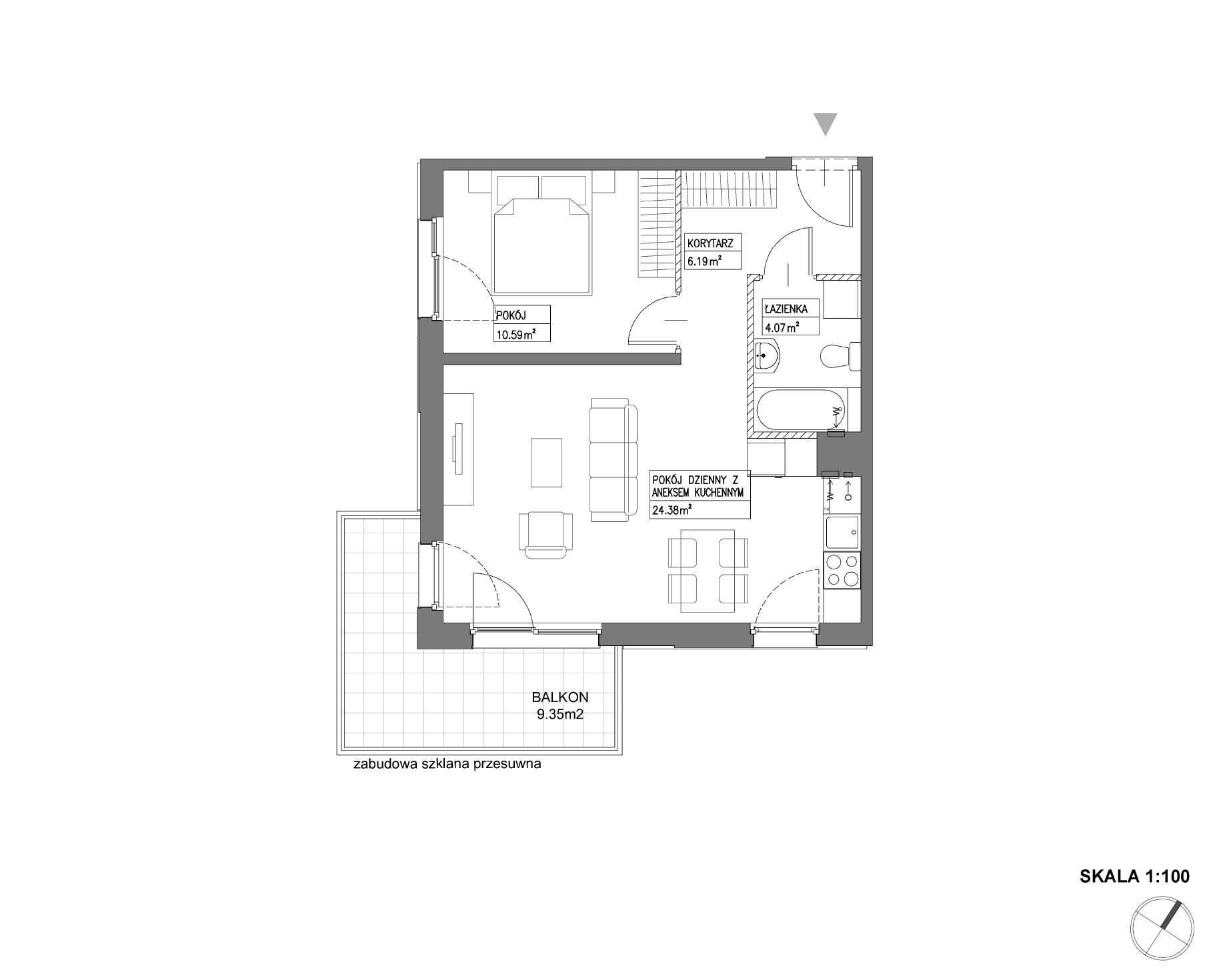 Plan 2 pok. 45m²