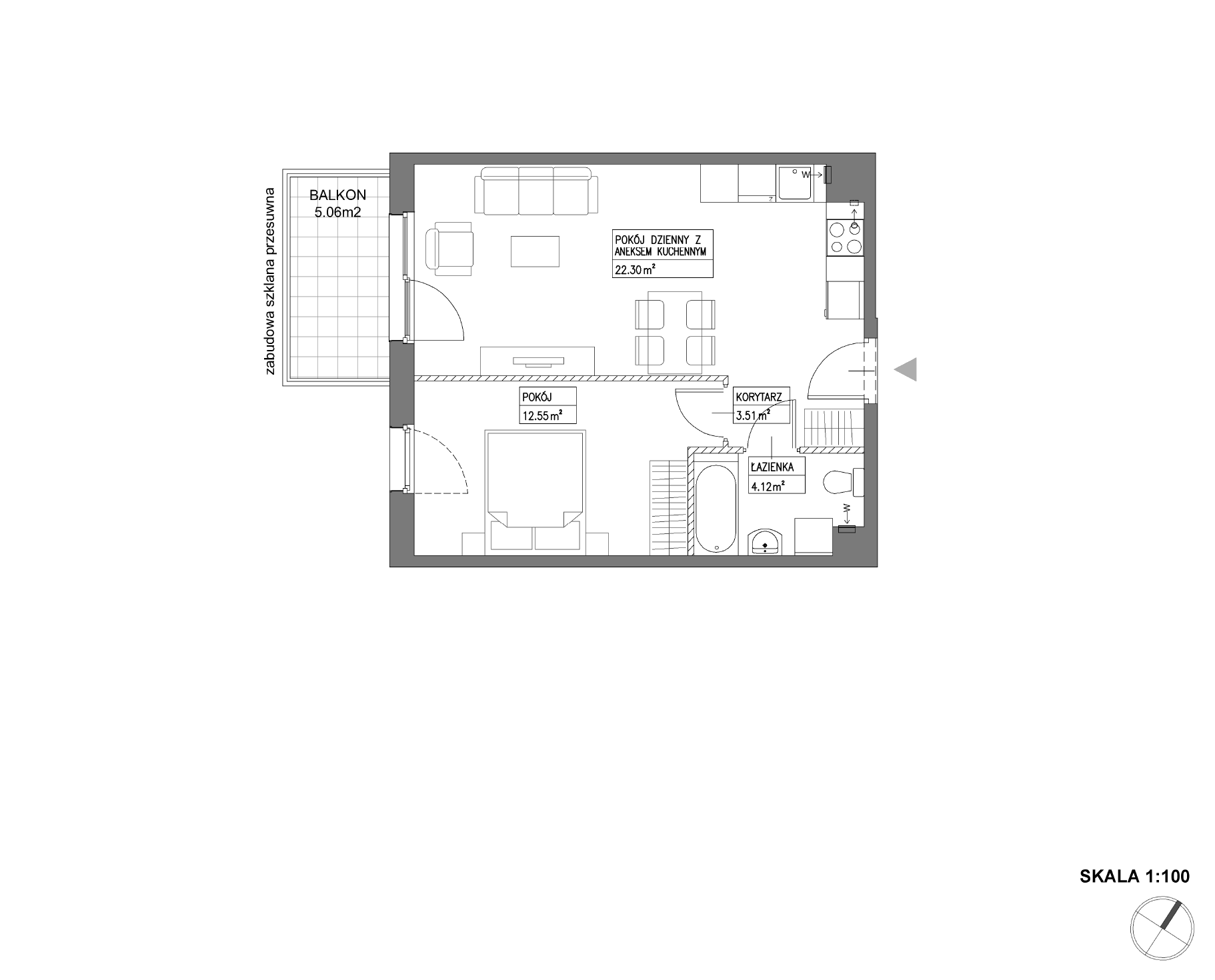 Plan 2 pok. 42m²