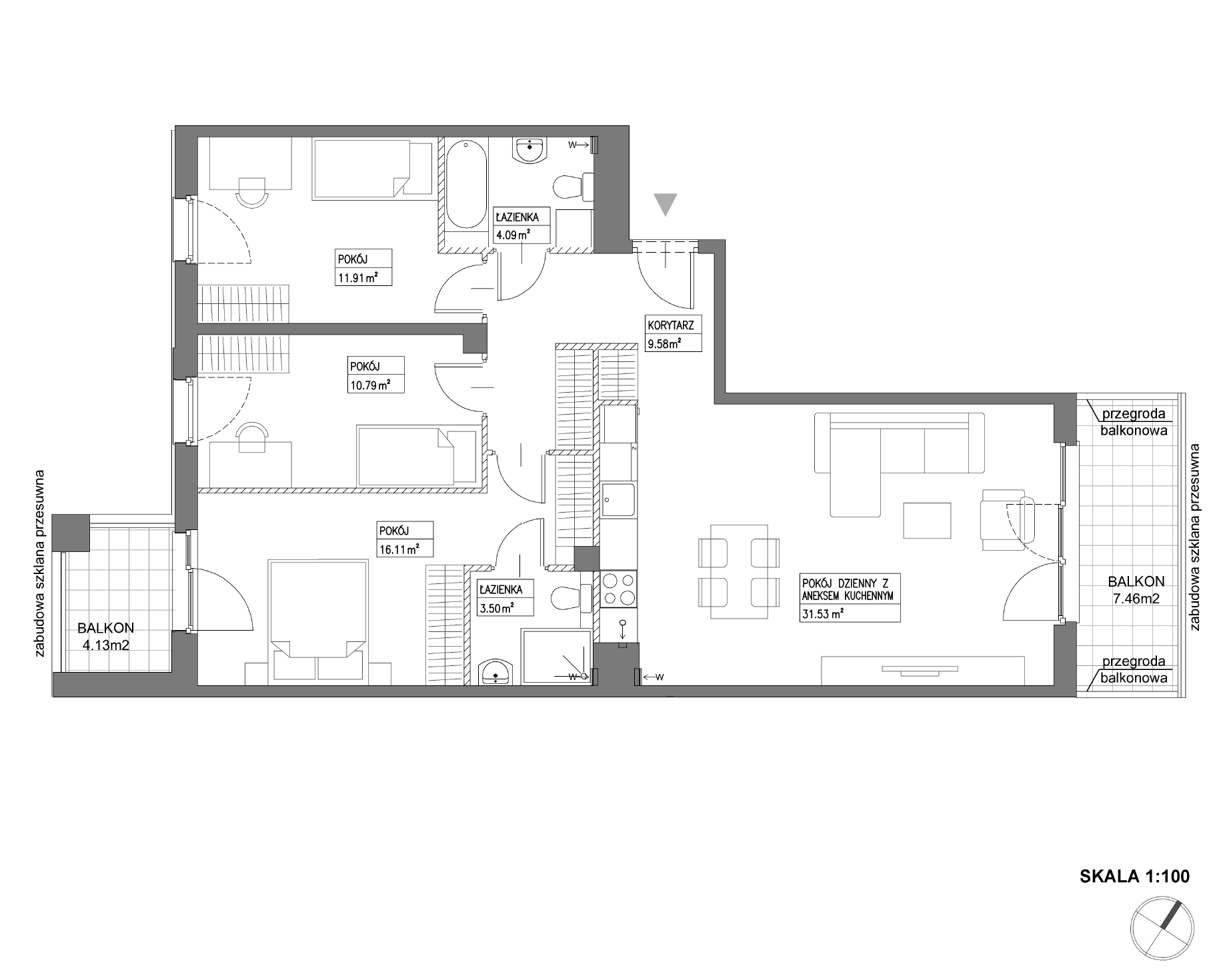 Plan 4 pok. 88m²