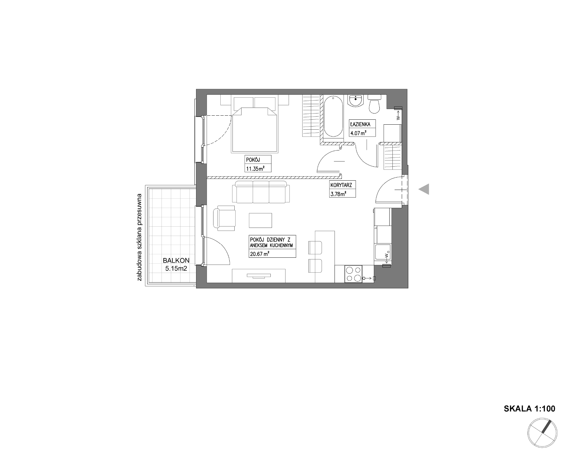 Plan 2 pok. 40m²