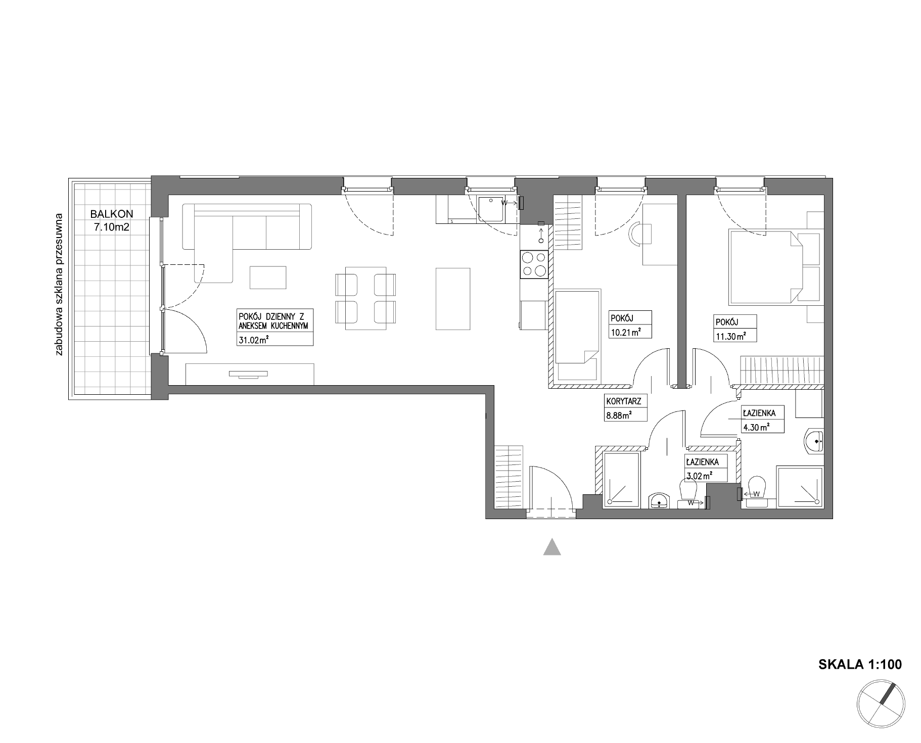 Plan 3 pok. 69m²