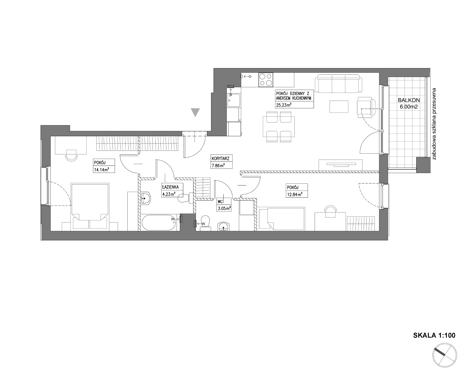 Plan 3 pok. 67m²