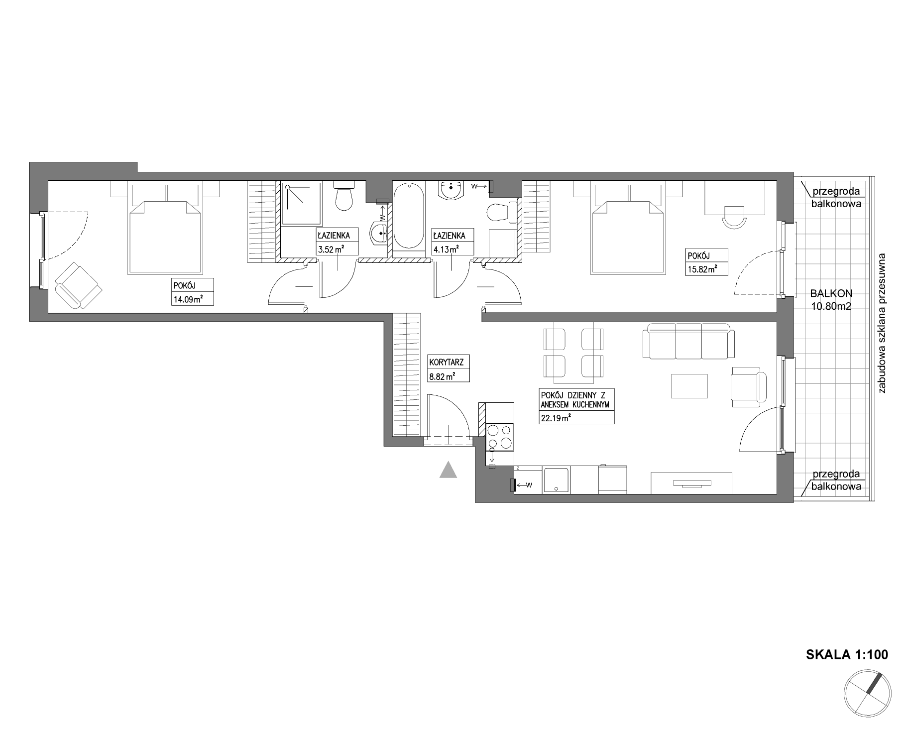 Plan 3 pok. 69m²