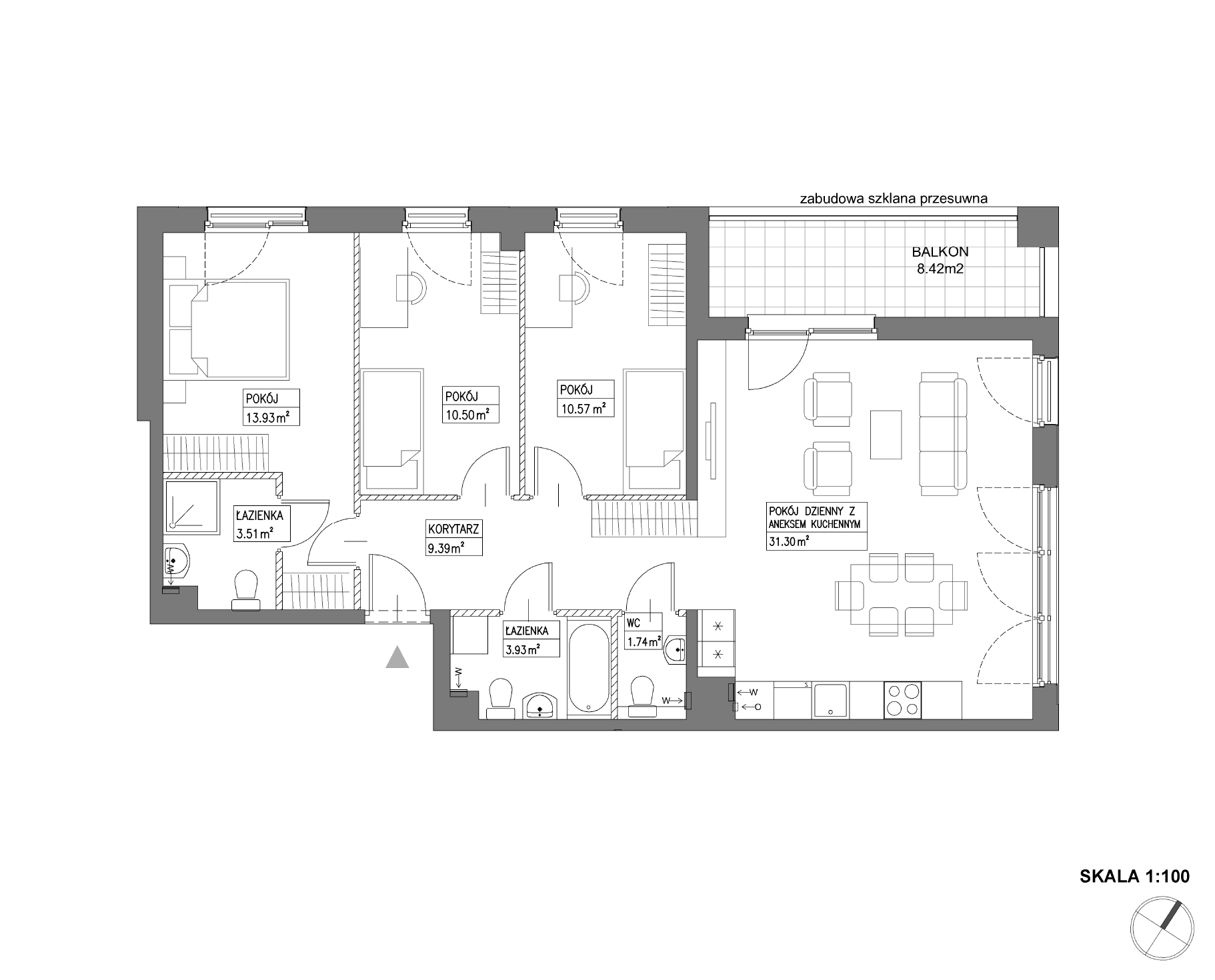 Plan 4 pok. 85m²