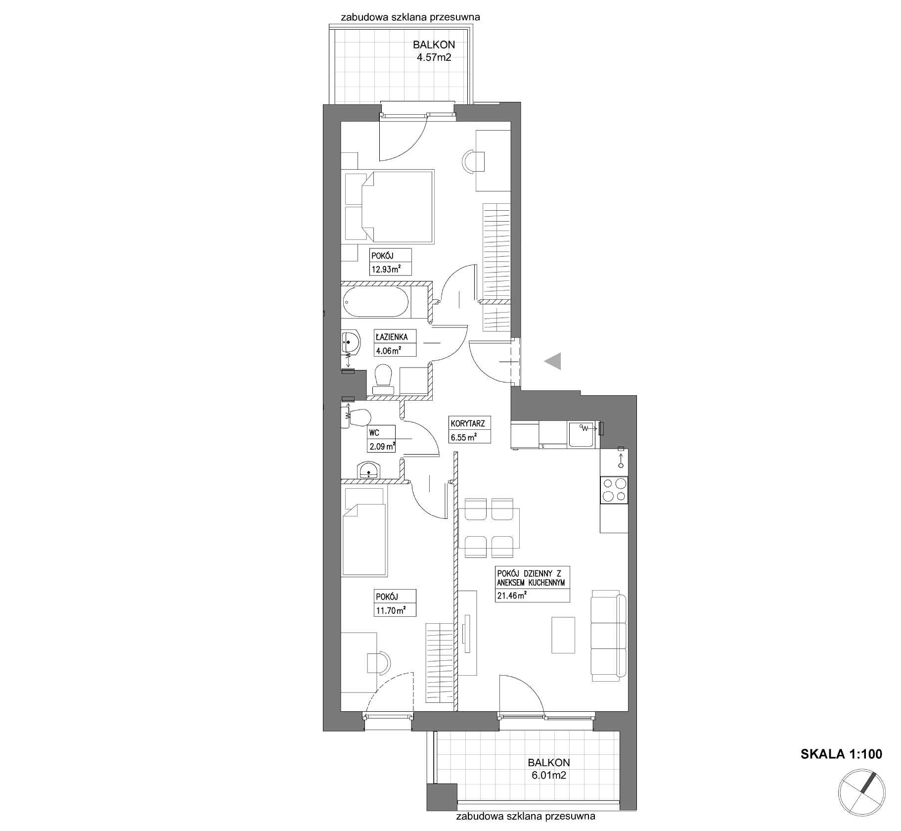 Plan 3 pok. 59m²