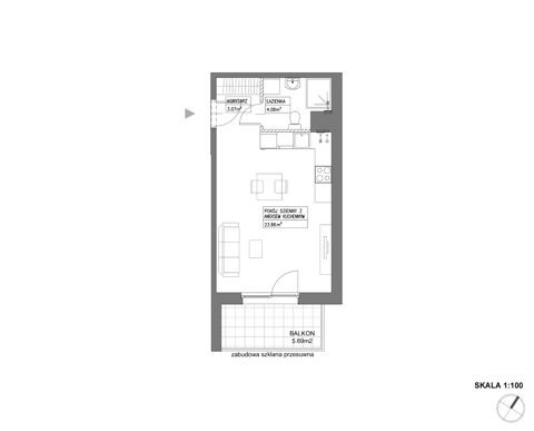 Plan 1 pok. 31m²