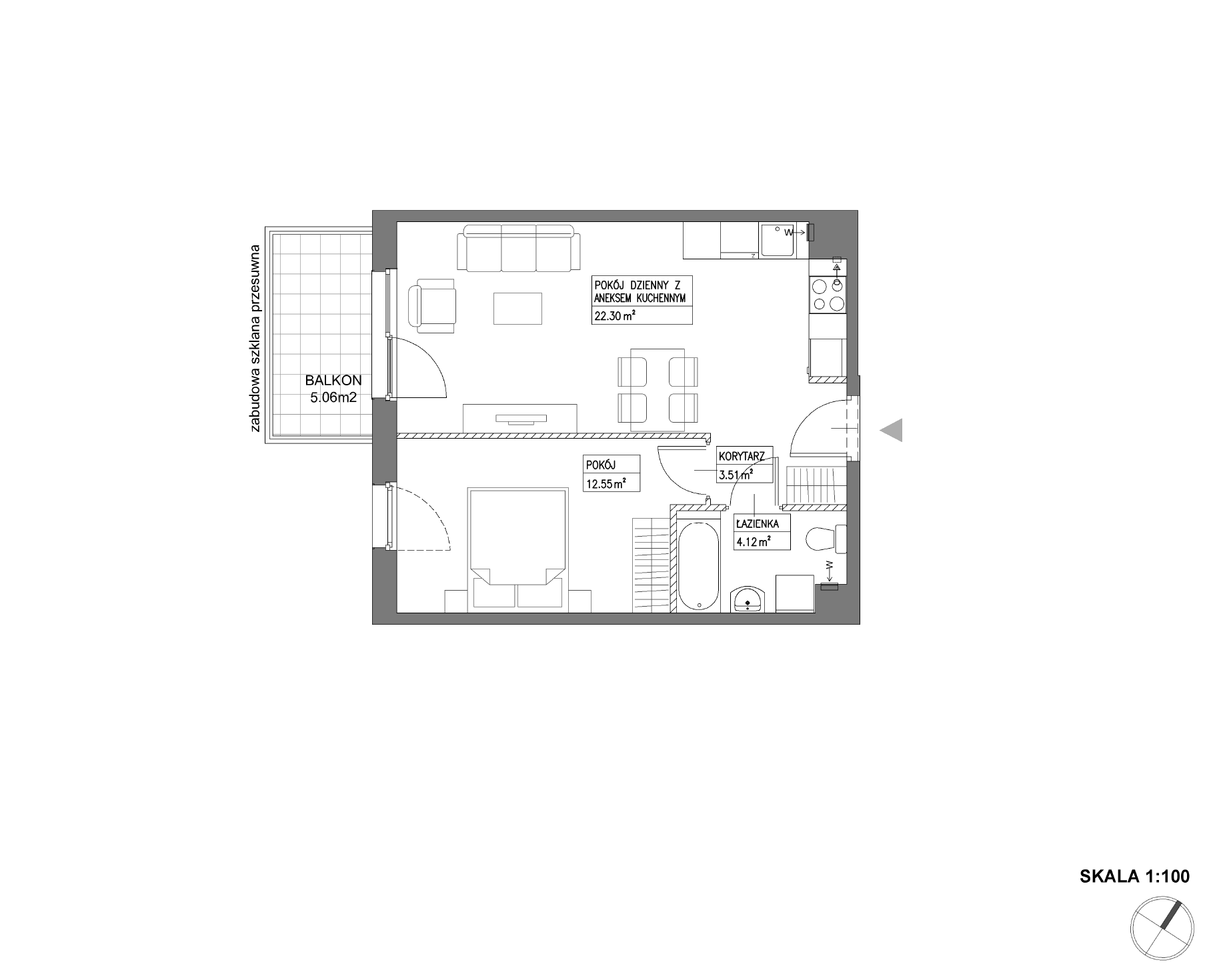 Plan 2 pok. 42m²