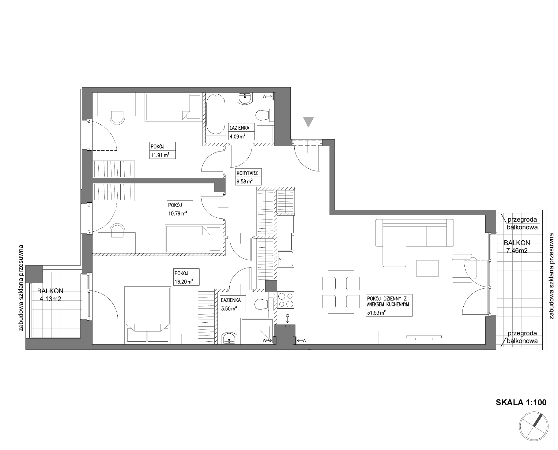 Plan 4 pok. 88m²