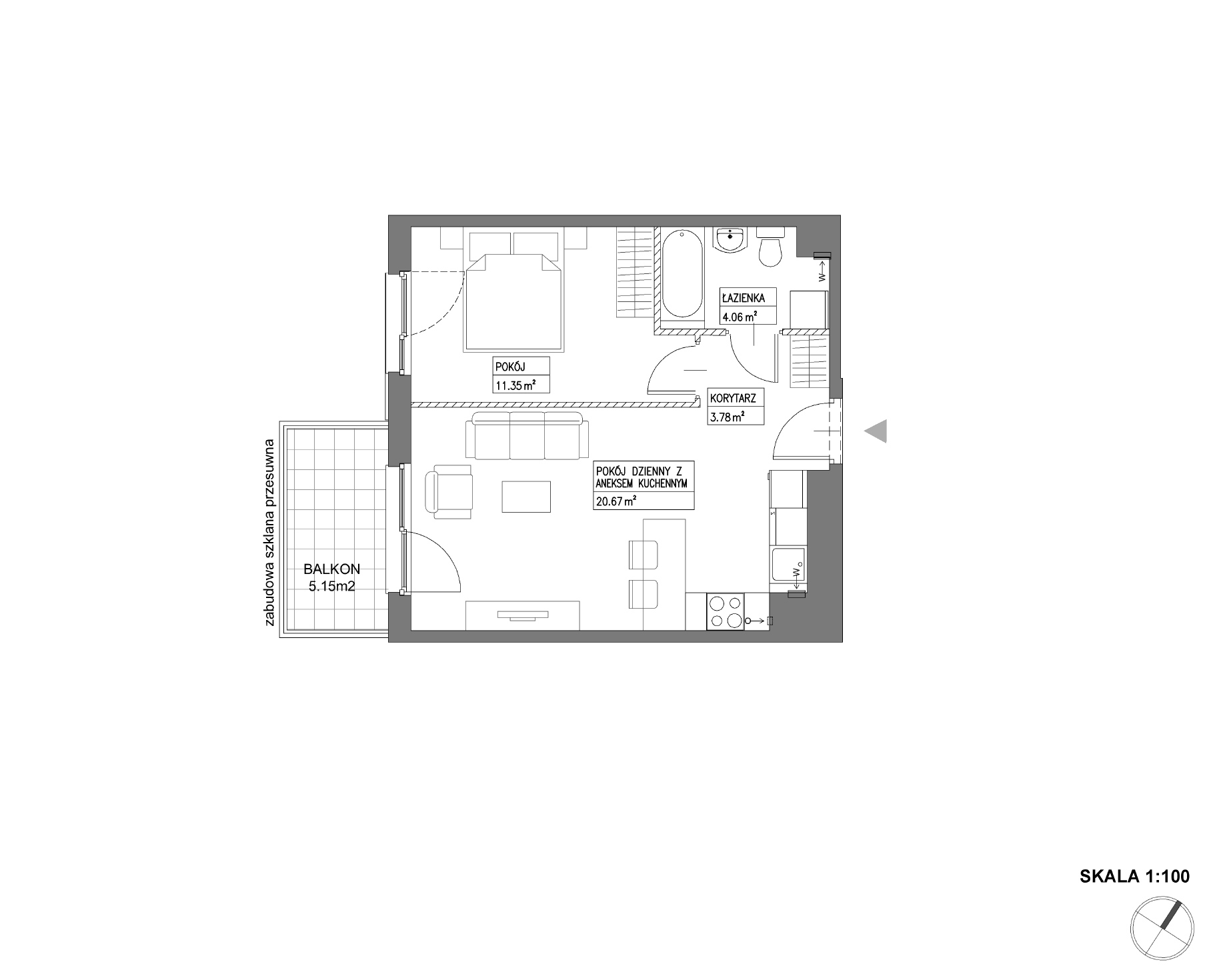 Plan 2 pok. 40m²