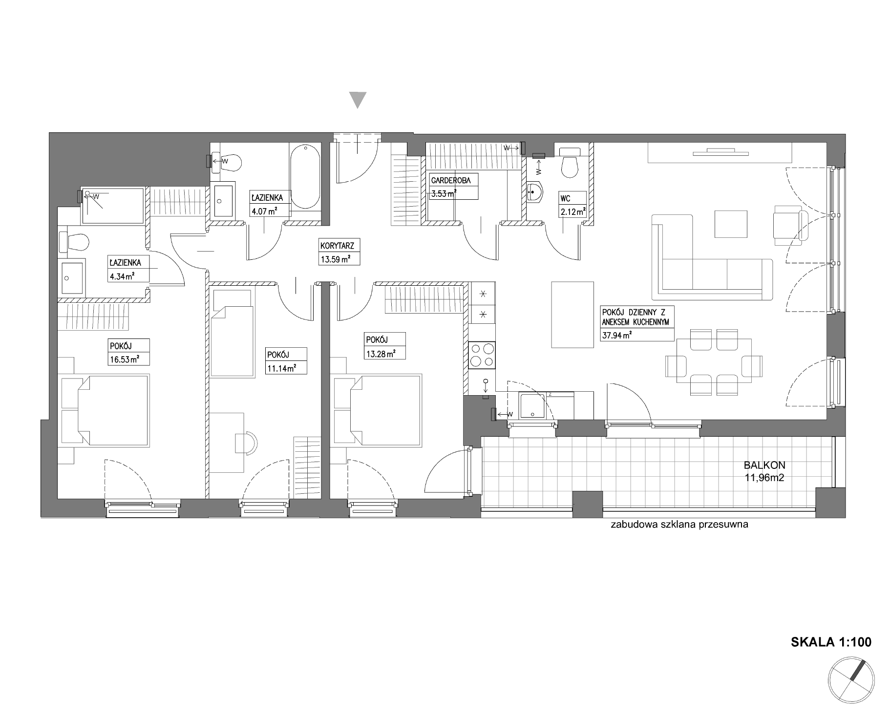 Plan 4 pok. 107m²