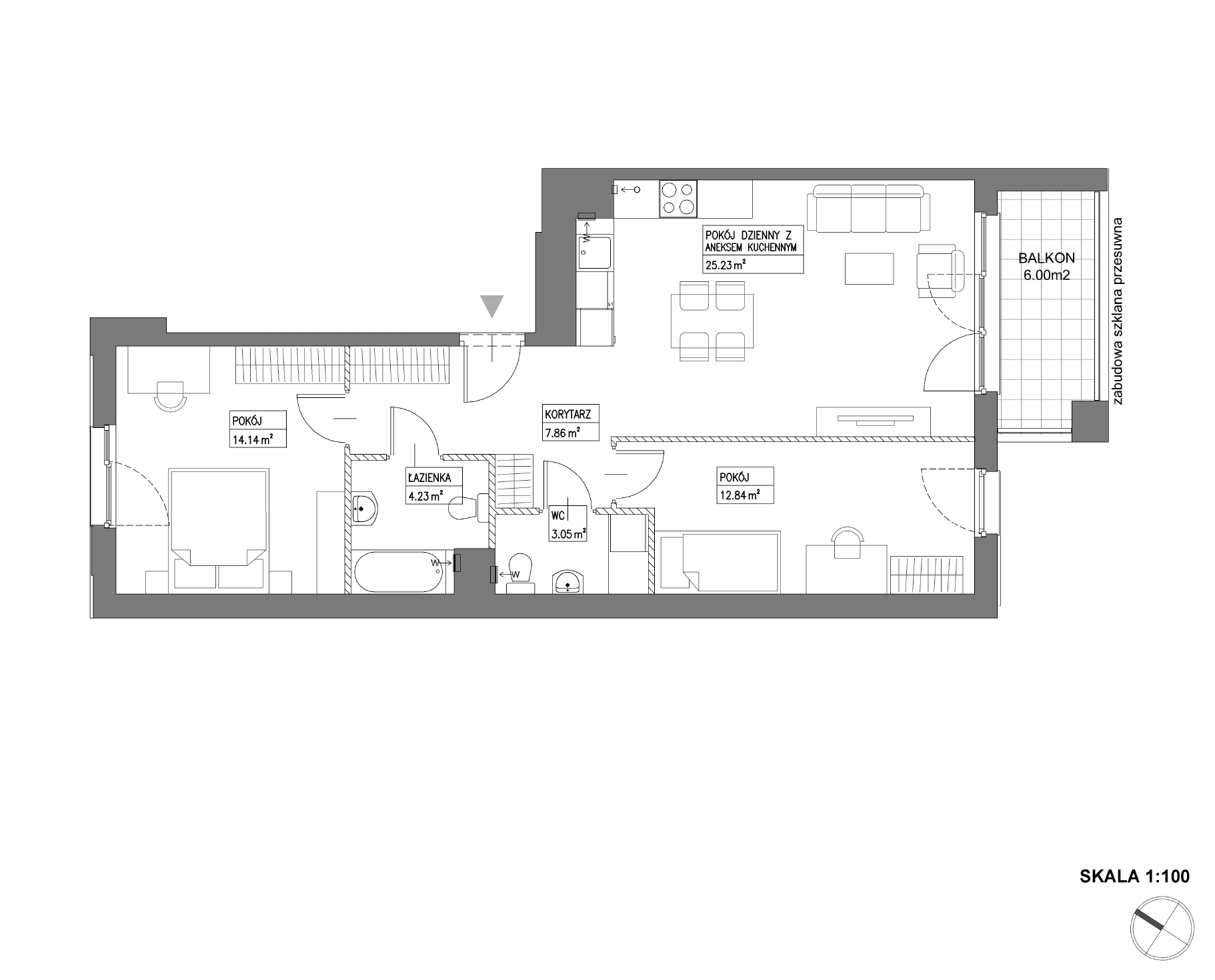 Plan 3 pok. 67m²