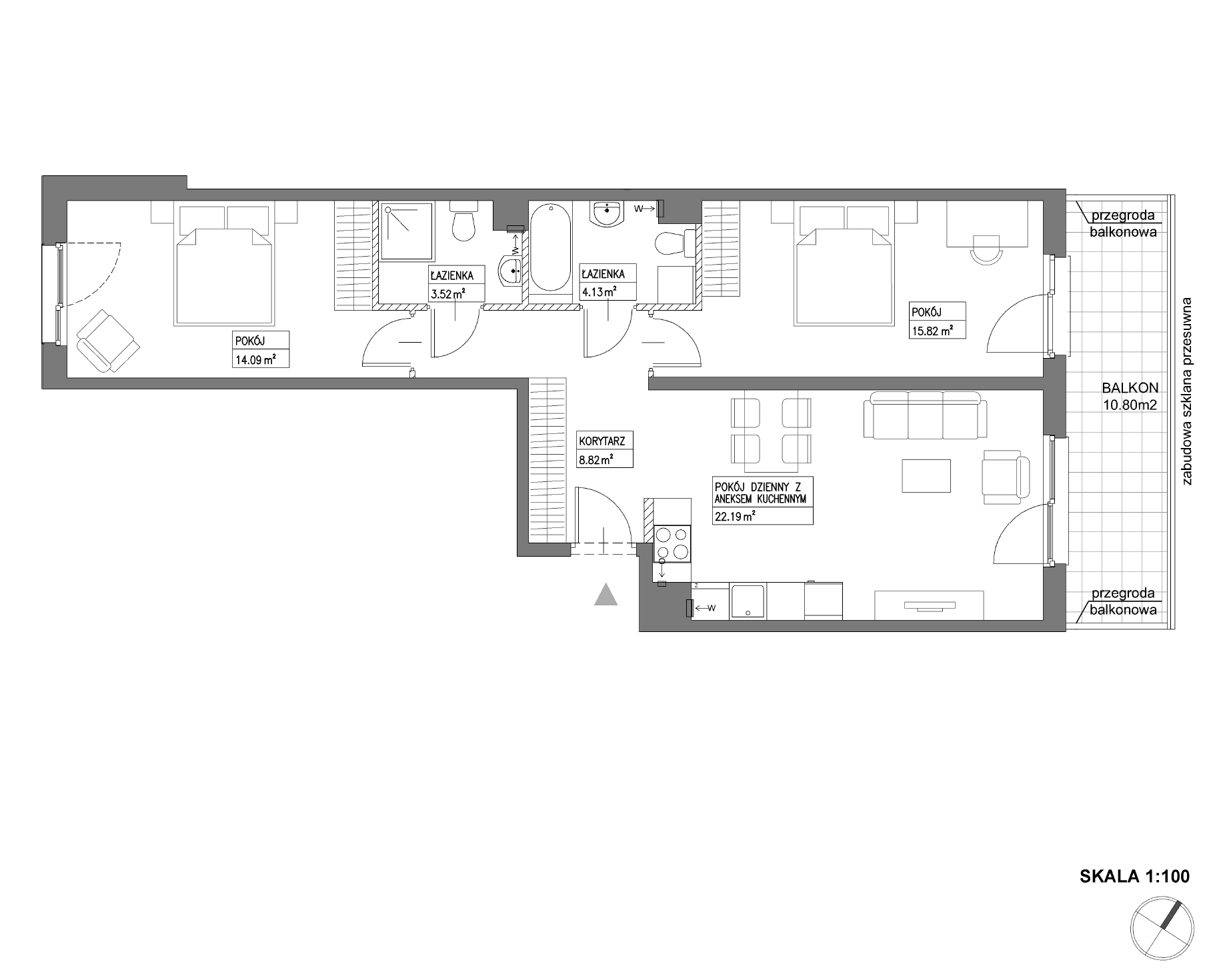 Plan 3 pok. 69m²