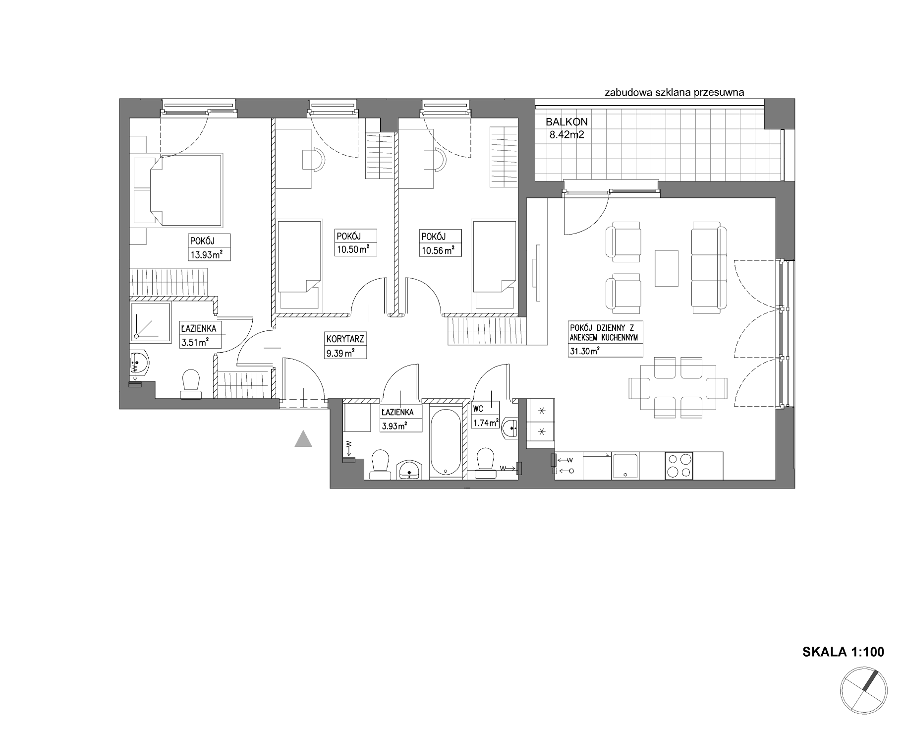 Plan 4 pok. 85m²