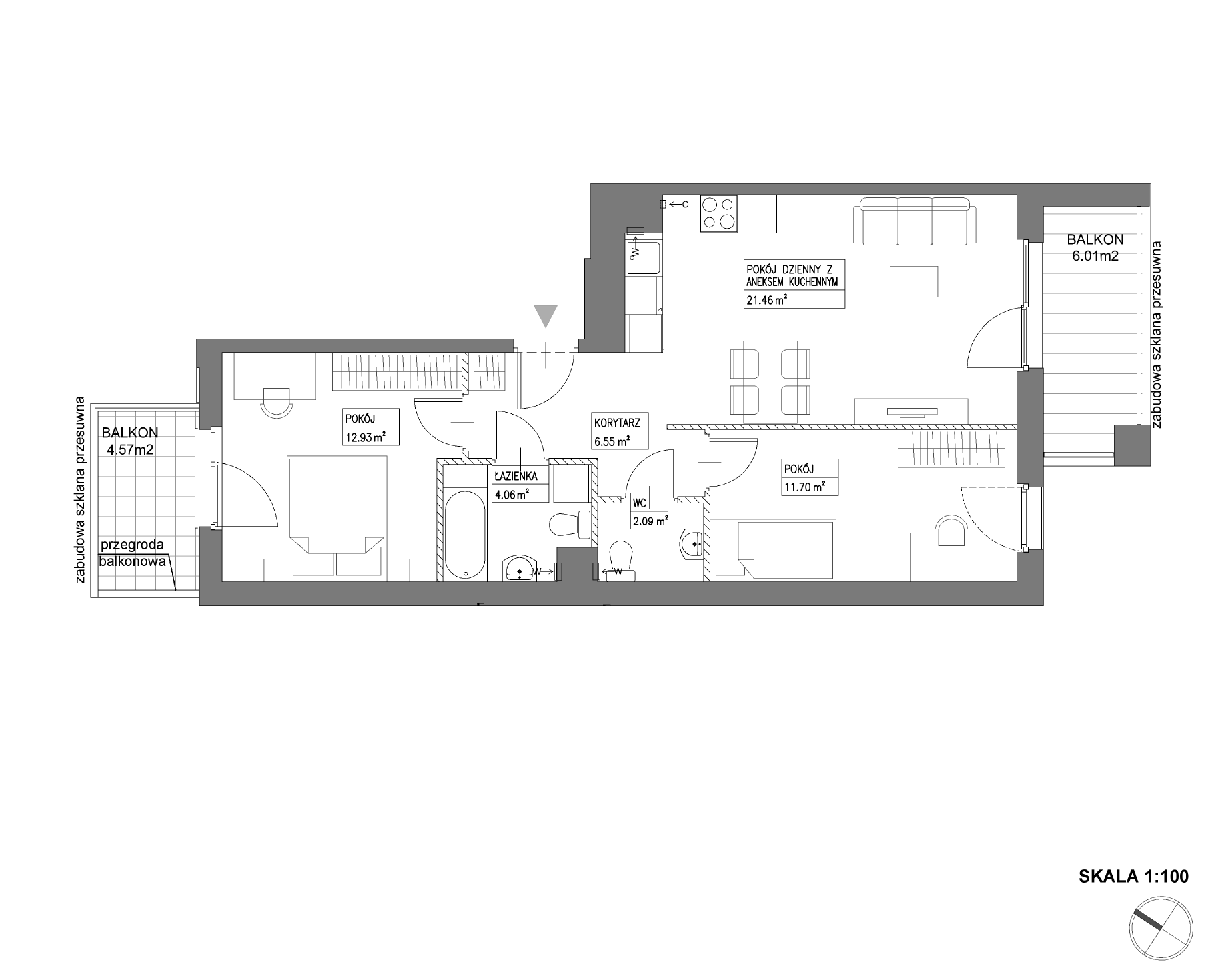 Plan 3 pok. 59m²