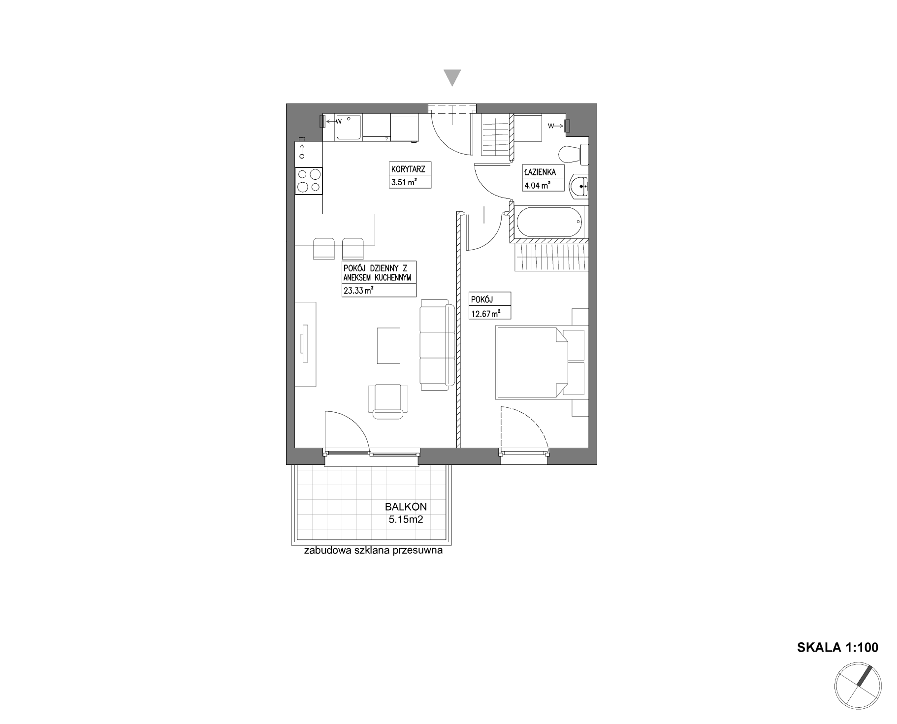 Plan 2 pok. 44m²