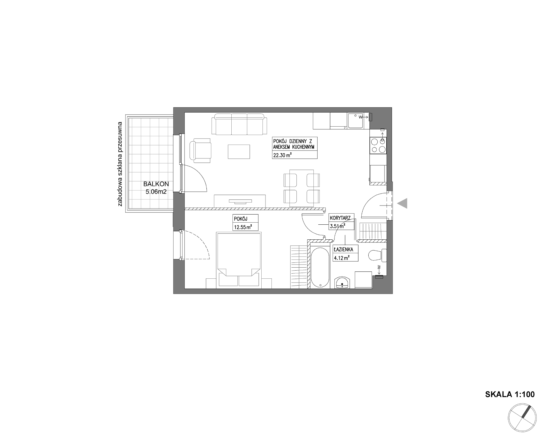 Plan 2 pok. 42m²