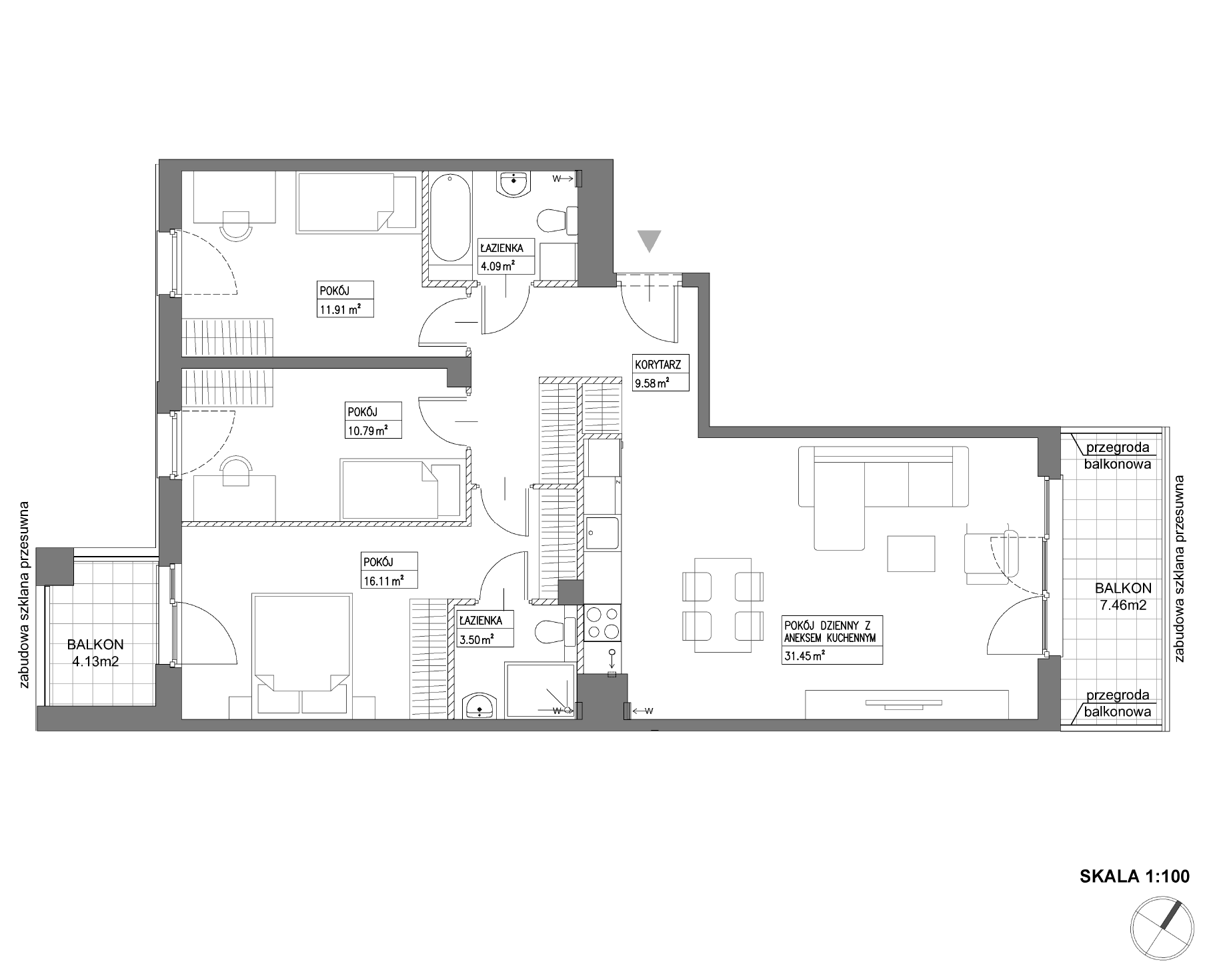 Plan 4 pok. 87m²
