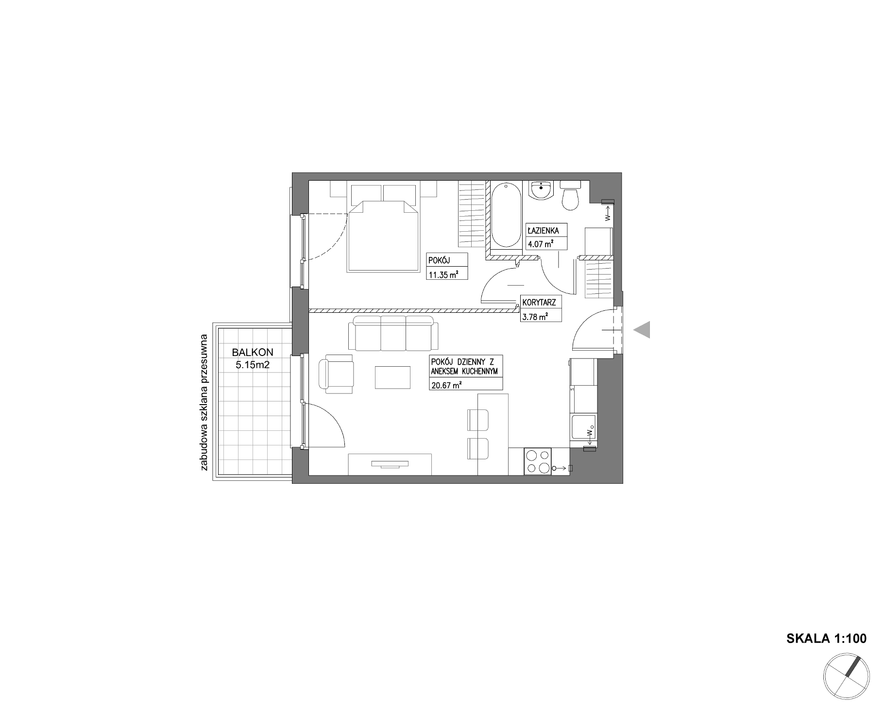 Plan 2 pok. 40m²