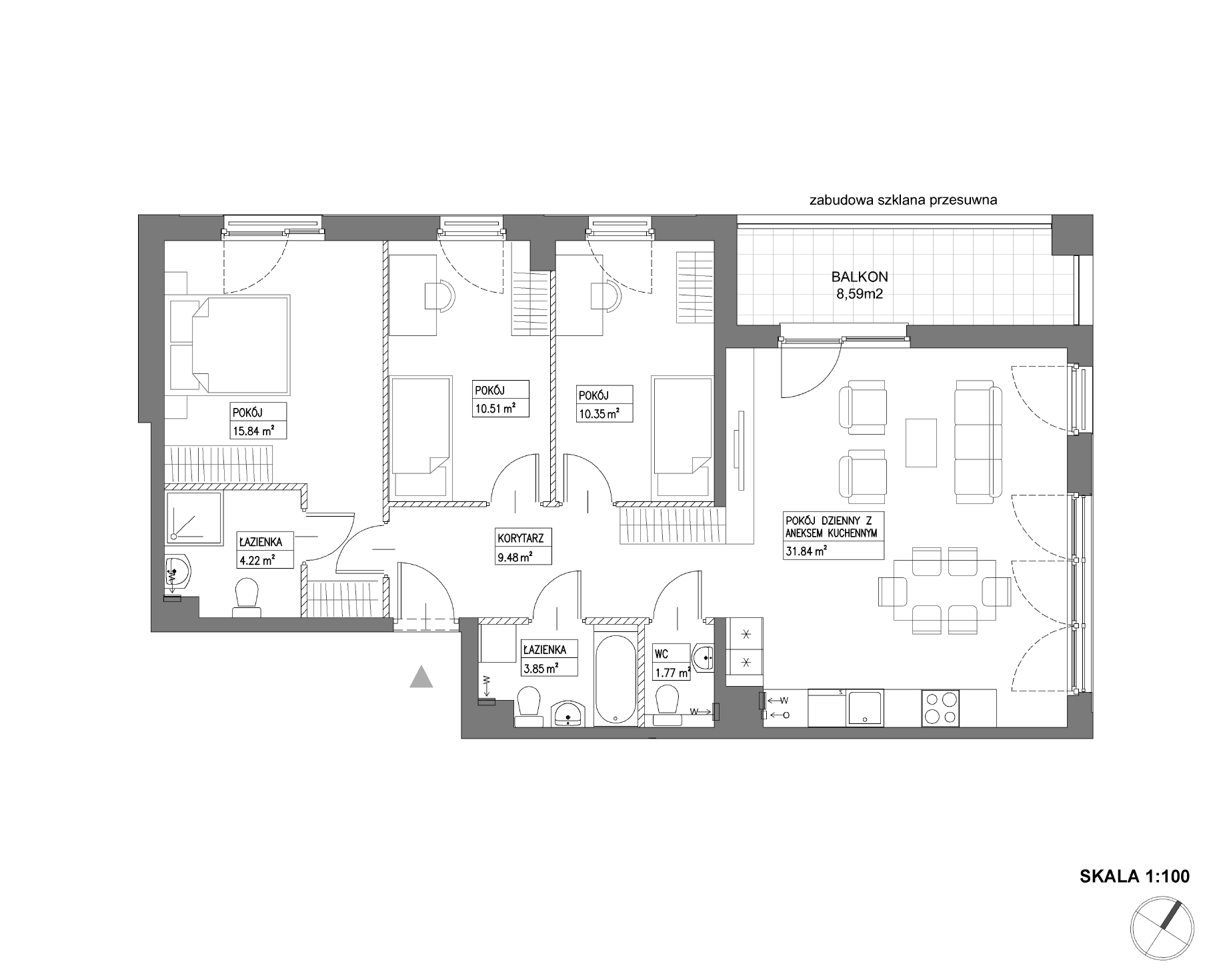 Plan 4 pok. 88m²